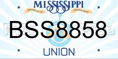 BSS8858 Mississippi License Plate