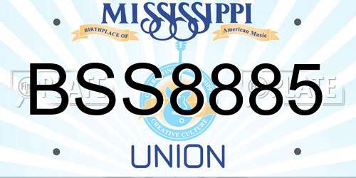 BSS8885 Mississippi License Plate