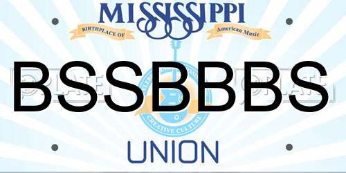 BSSBBBS Mississippi License Plate