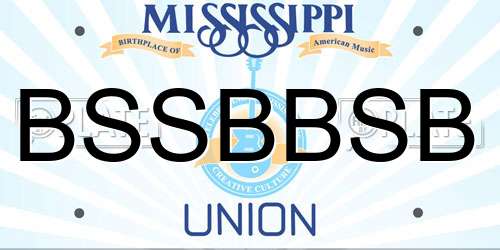 BSSBBSB Mississippi License Plate