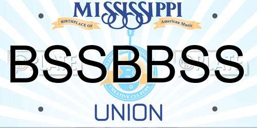 BSSBBSS Mississippi License Plate