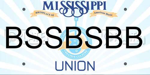 BSSBSBB Mississippi License Plate