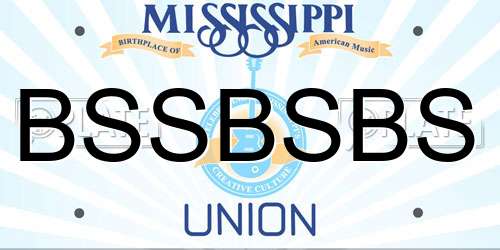 BSSBSBS Mississippi License Plate