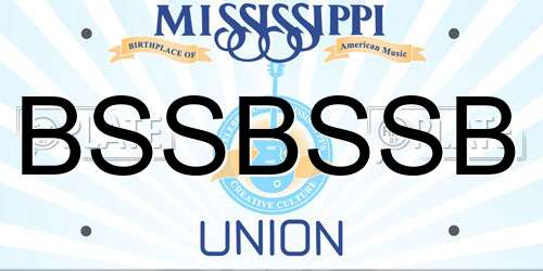 BSSBSSB Mississippi License Plate