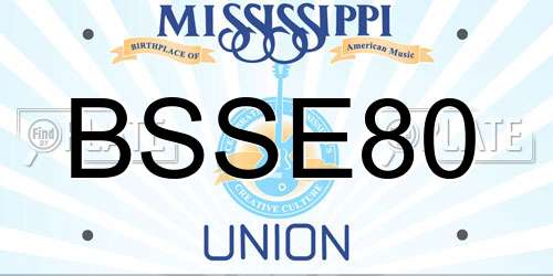 BSSE80 Mississippi License Plate