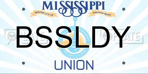 BSSLDY Mississippi License Plate