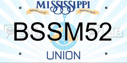BSSM52 Mississippi License Plate