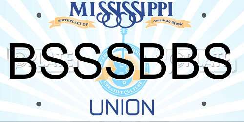 BSSSBBS Mississippi License Plate