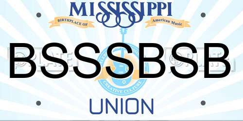BSSSBSB Mississippi License Plate