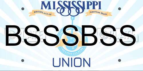 BSSSBSS Mississippi License Plate