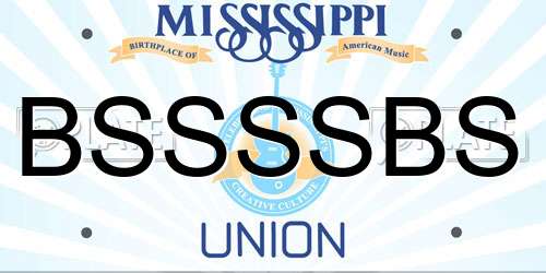 BSSSSBS Mississippi License Plate