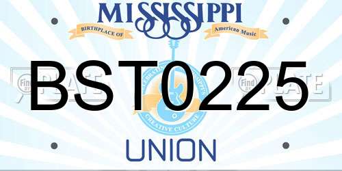 BST0225 Mississippi License Plate