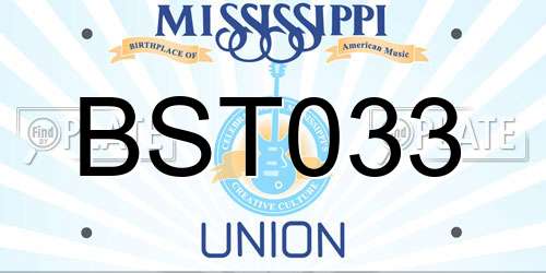 BST033 Mississippi License Plate