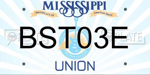 BST03E Mississippi License Plate