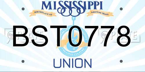 BST0778 Mississippi License Plate