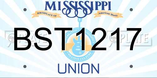 BST1217 Mississippi License Plate