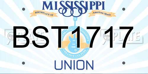 BST1717 Mississippi License Plate