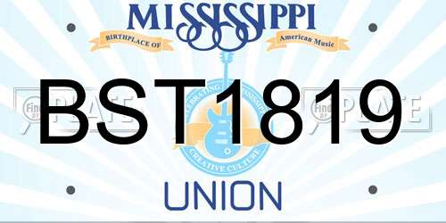 BST1819 Mississippi License Plate
