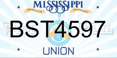 BST4597 Mississippi License Plate