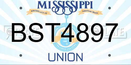BST4897 Mississippi License Plate