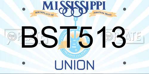 BST513 Mississippi License Plate