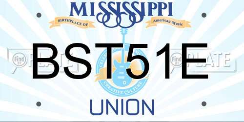 BST51E Mississippi License Plate