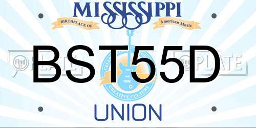BST55D Mississippi License Plate