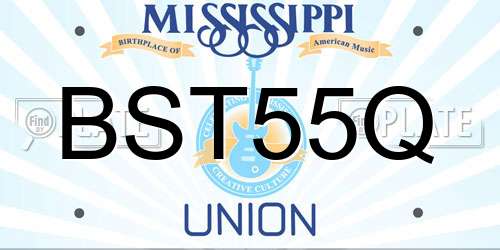BST55Q Mississippi License Plate
