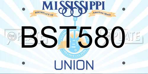BST580 Mississippi License Plate