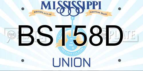 BST58D Mississippi License Plate