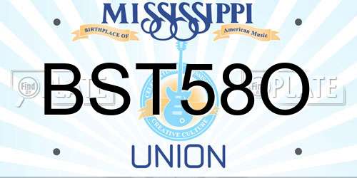 BST58O Mississippi License Plate