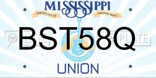 BST58Q Mississippi License Plate