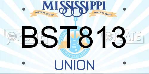 BST813 Mississippi License Plate