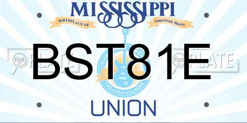 BST81E Mississippi License Plate