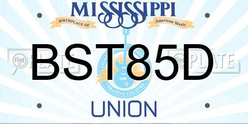 BST85D Mississippi License Plate