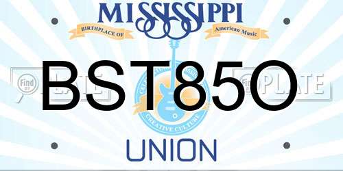BST85O Mississippi License Plate