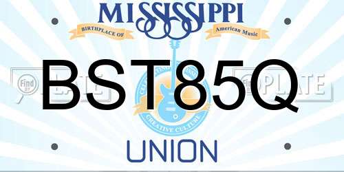 BST85Q Mississippi License Plate