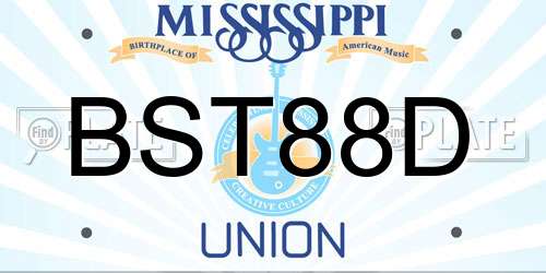 BST88D Mississippi License Plate