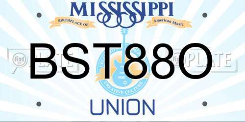 BST88O Mississippi License Plate