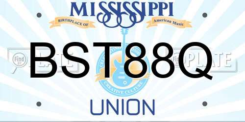 BST88Q Mississippi License Plate