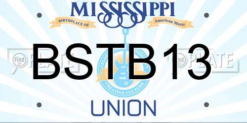 BSTB13 Mississippi License Plate
