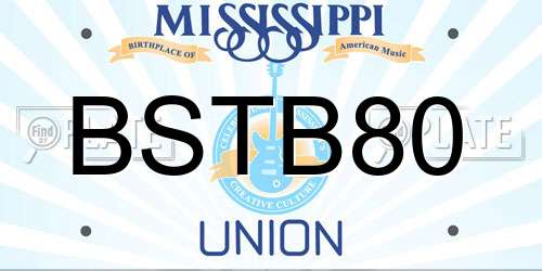 BSTB80 Mississippi License Plate