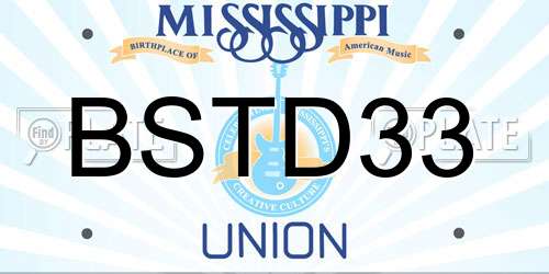 BSTD33 Mississippi License Plate