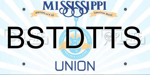 BSTDTTS Mississippi License Plate