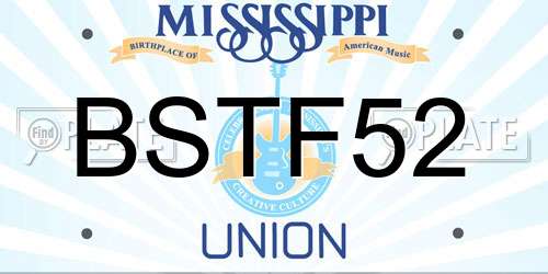 BSTF52 Mississippi License Plate