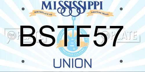 BSTF57 Mississippi License Plate