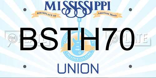 BSTH70 Mississippi License Plate