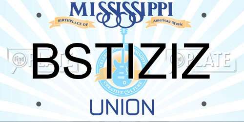 BSTIZIZ Mississippi License Plate