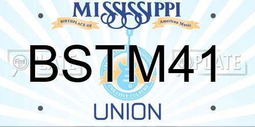 BSTM41 Mississippi License Plate