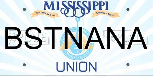 BSTNANA Mississippi License Plate